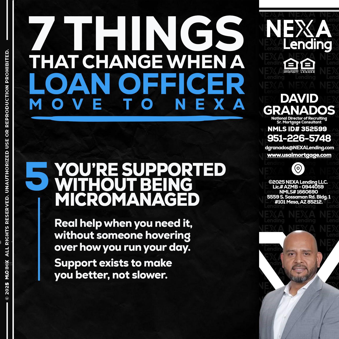 7 THINGS (5) - David Granados -National Director of Recruiting / Senior Mortgage Consultant