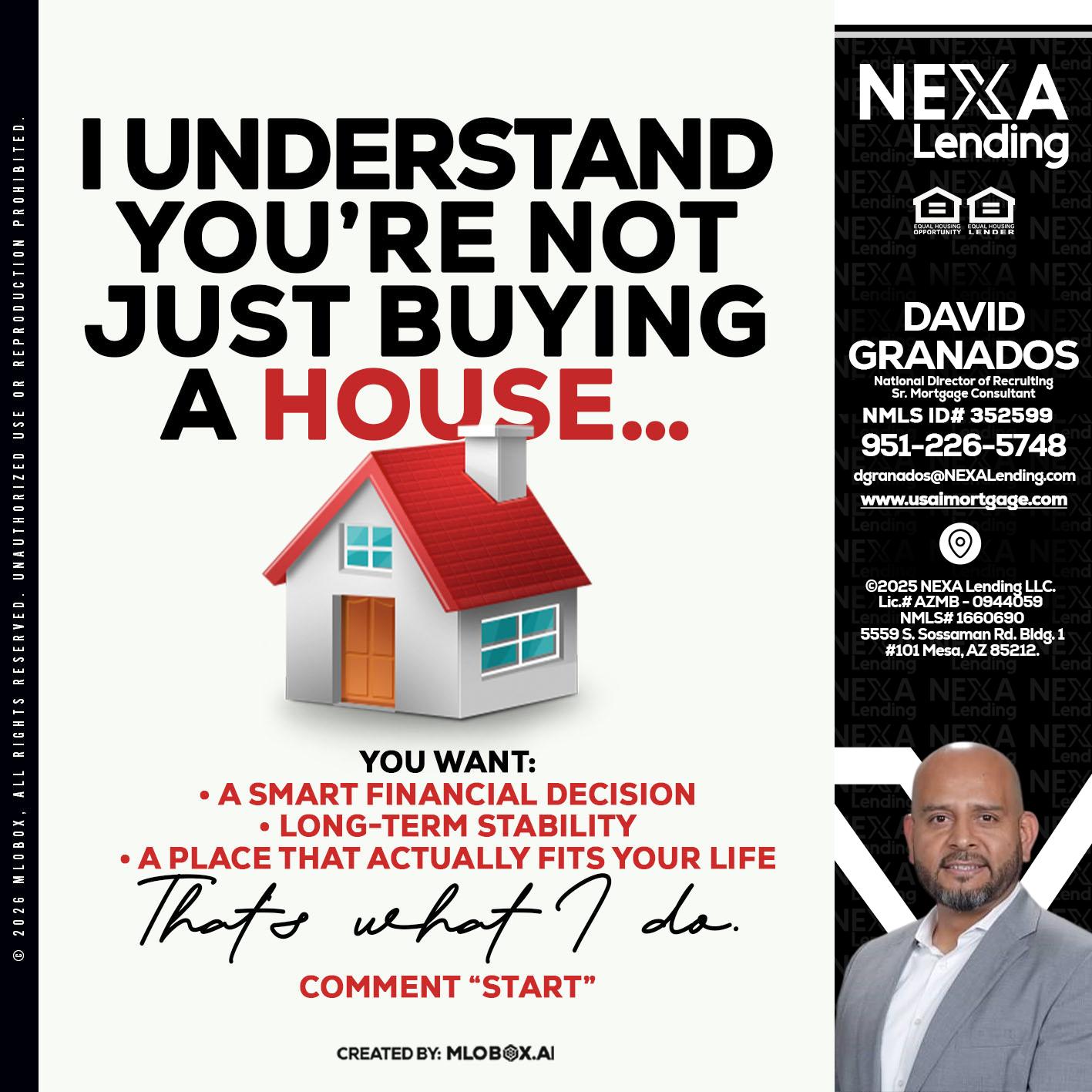 I UNDERSTAND - David Granados -National Director of Recruiting / Senior Mortgage Consultant
