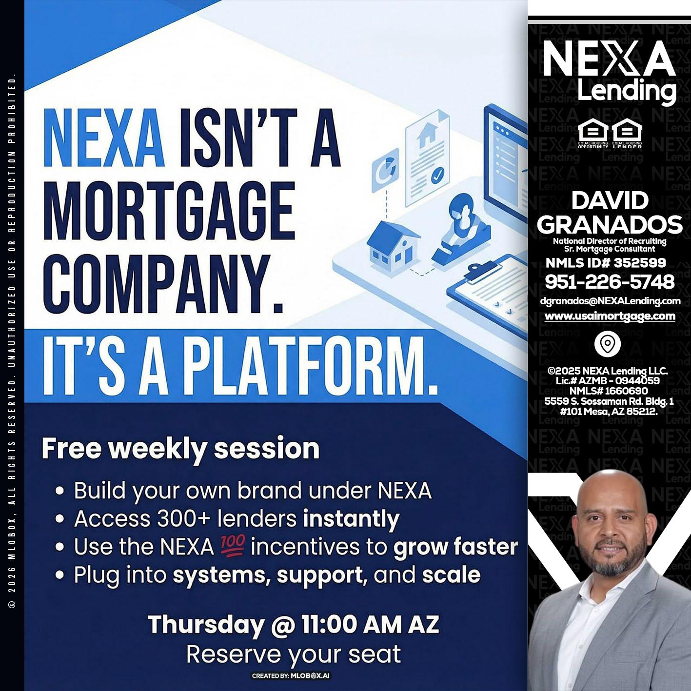 NEXA ISNT - David Granados -National Director of Recruiting / Senior Mortgage Consultant