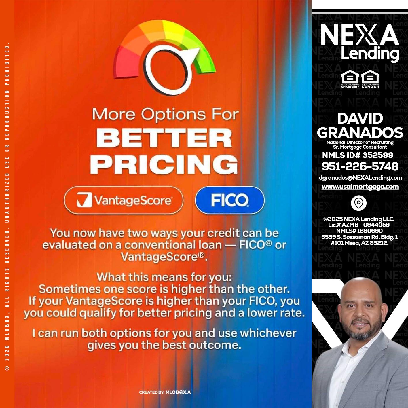 BETTER PRICING - David Granados -National Director of Recruiting / Senior Mortgage Consultant