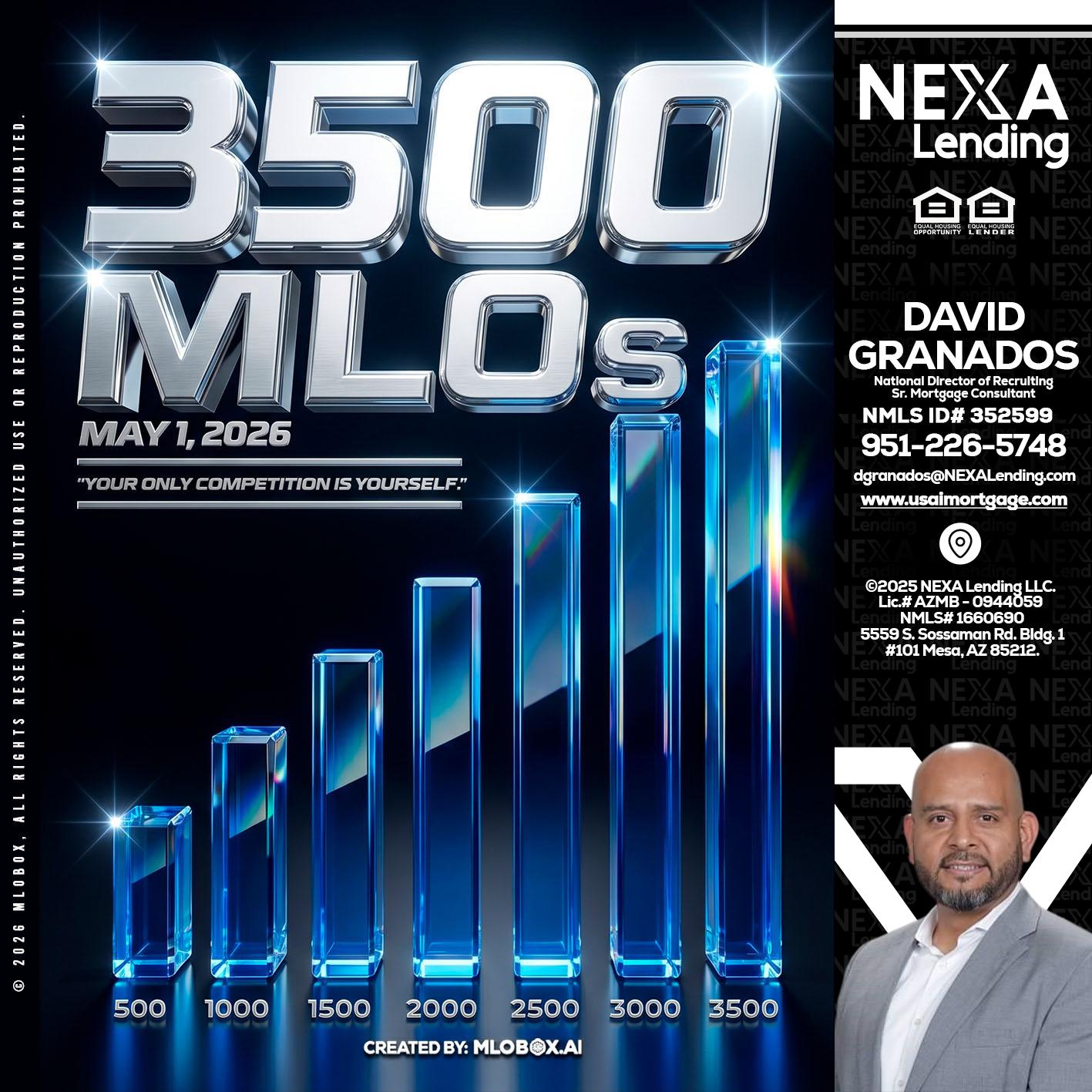 3500 MLOs - David Granados -National Director of Recruiting / Senior Mortgage Consultant